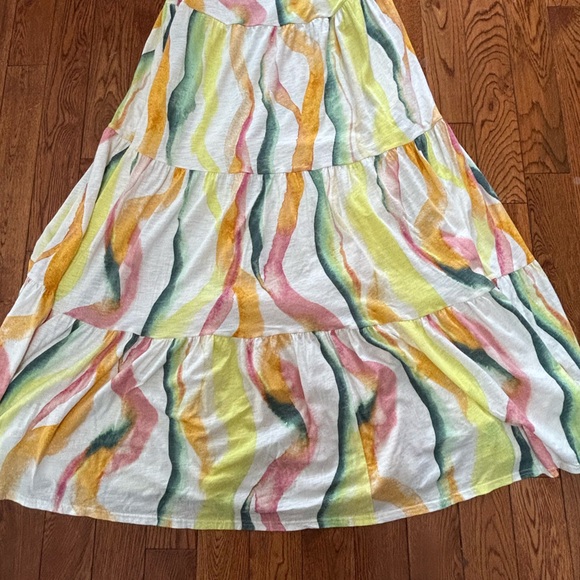 Torrid NWT 2X Plus Size Colourful Wavy Stripe Tiered Maxi Dress Cotton Blend - Picture 9 of 12